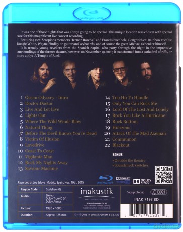 Michael Schenkers Temple Of Rock: On A Mission Live In Madrid [Blu-Ray]