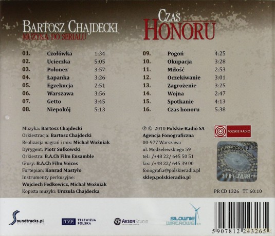 Czas Honoru soundtrack (Bartosz Chajdecki) [CD]