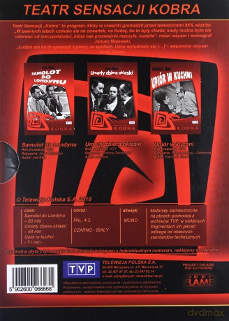 Teatr Sensacji TVP Kobra BOX: Umarły zbiera oklaski / Samolot do Londynu / Upiór w kuchni Box [3DVD]