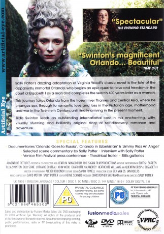 Orlando Sally Potter [2DVD]