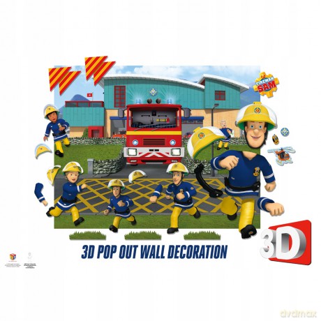 Dekoracje ścienne 3D Strażak Sam 44609 121,92x152,4 cm