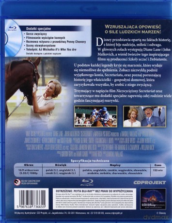 Niezwyciężony Secretariat (Disney) [Blu-Ray]