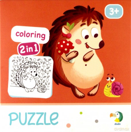 Puzzle + Kolorowanka Jeżyk 300119 [PUZZLE]