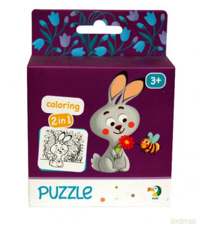 Puzzle + Kolorowanka Zajączek 300121 [PUZZLE]