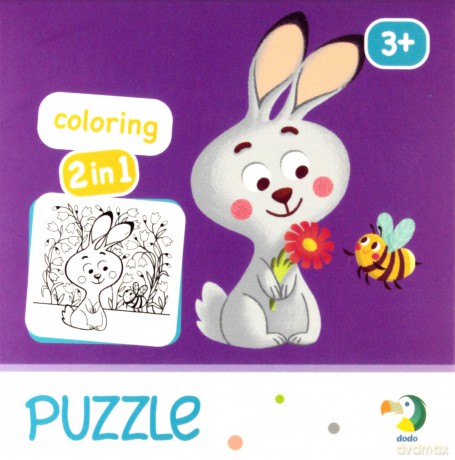 Puzzle + Kolorowanka Zajączek 300121 [PUZZLE]