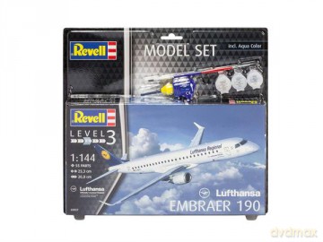 Samolot REVELL 1:144 63937 Embraer 190, Lufthansa
