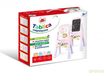 Tablica dwustronna z wyposażeniem 110 cm różowa