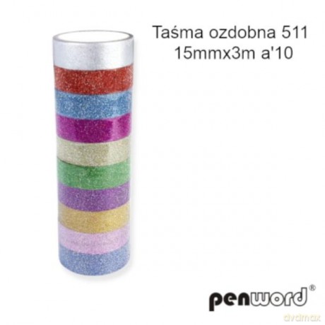 Taśma ozdobna 511 15mmx3m 6kol k144