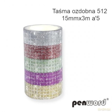Taśma ozdobna 512 15mmx3m 6kol