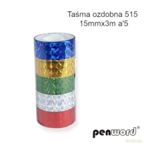 Taśma ozdobna 515 15mmx3m 6kol