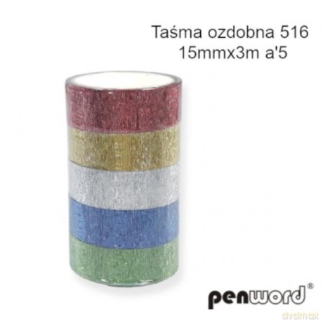 Taśma ozdobna 516 15mmx3m 6kol