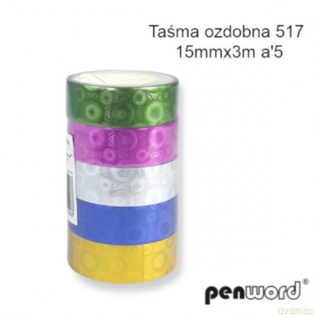 Taśma ozdobna 517 15mmx3m 6kol