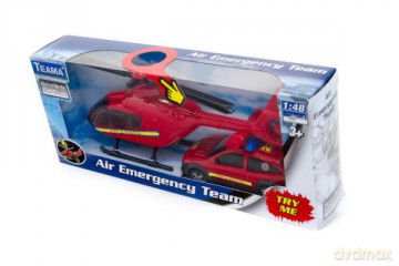 TEAMA Helikopter ratunkowy + auto czerwony