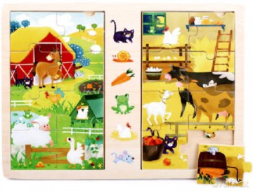 Top Bright Gra i puzzle drewniane - Na wsi 2x8 el. 130744