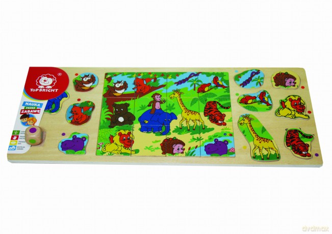 Top Bright Puzzle 3w1 - Dżungla dzikie zwierzęta 4750 [PUZZLE]