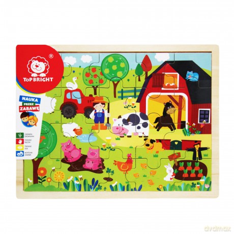Top Bright Puzzle drewniane - farma 20 el. 130656 [PUZZLE]