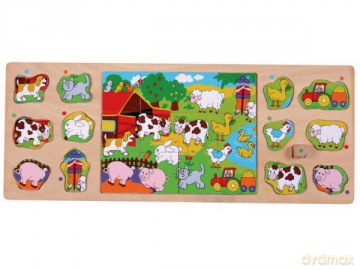 Top Bright puzzle drewniane 3w1 - Na wsi 25el 4749 [PUZZLE]