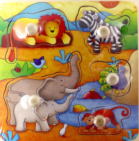 Top Bright Puzzle drewniane pinezki - Afryka 17x17 7743 [PUZZLE]