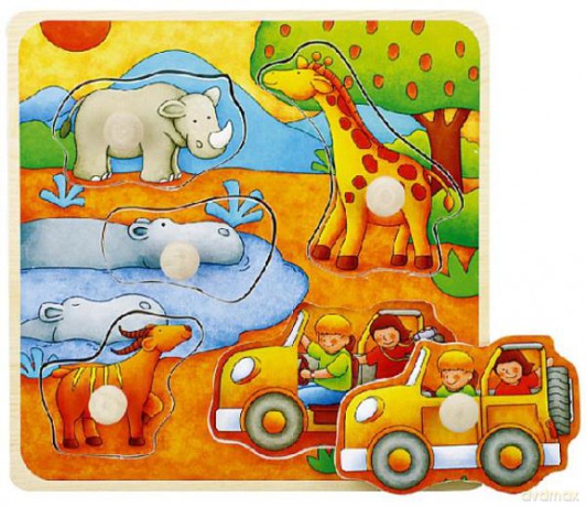 Top Bright Puzzle drewniane pinezki - Safari 17x17 7744 [PUZZLE]