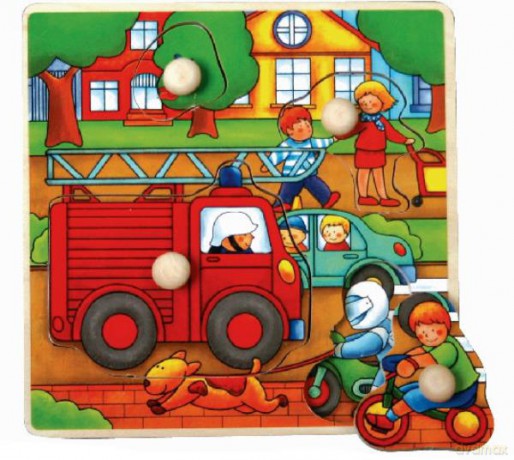 Top Bright puzzle drewniane pinezki - Straż pożarna 17x17 7728 [PUZZLE]