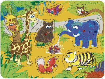 Top Bright Puzzle drewniane pinezki- Safari 8 el. 130902 [PUZZLE]