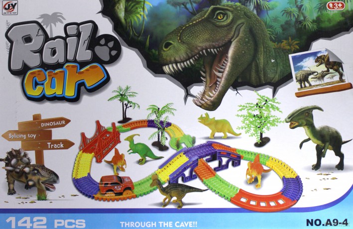 Tor samochodowy + akces. dinozaury