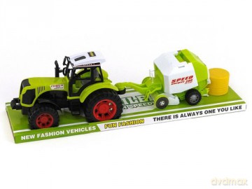 Traktor z maszyną rolniczą napęd pod kloszem 482463