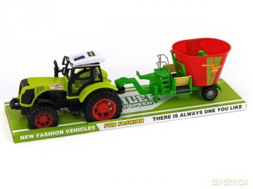 Traktor z maszyną rolniczą napęd pod kloszem 482517
