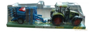 Traktor z maszyną rolniczą pod kloszem