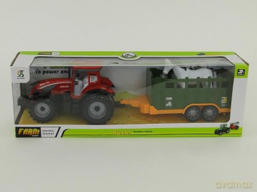 Traktor z przyczepą +koń napęd w pudełku 504042
