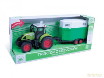 Traktor z przyczepą do przewożenia koni (1:16)