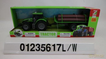 Traktor z przyczepą i dźwiękami w pudełku