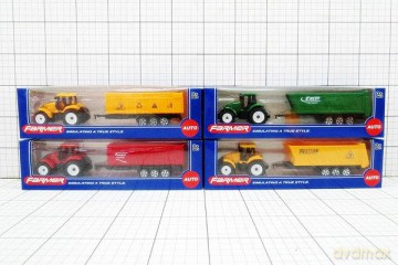 Traktor z przyczepą w pudełku