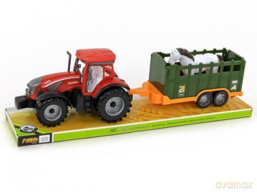Traktor z przyczepą+koń napęd pod kloszem 507302