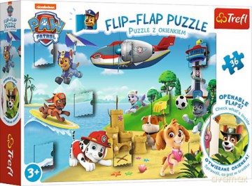 TREFL 36 el. puzzle z okienkiem - Paw Patrol Ona na wakacjach [PUZZLE]