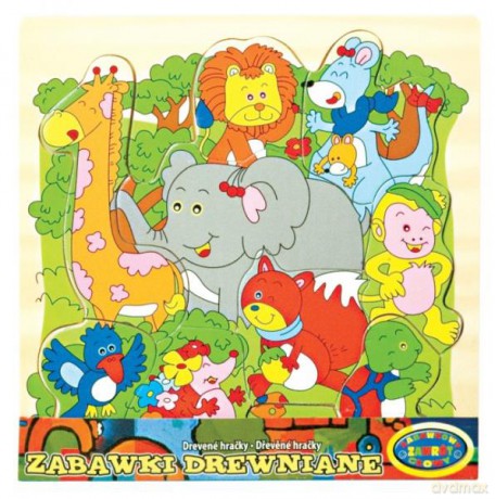 Układanka drewniana -zwierzęta dzikie [PUZZLE]