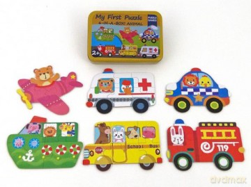 Układanka puzzle pojazdy metal box 474901 [PUZZLE]