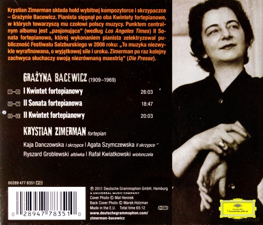 Zimerman Krystian: Bacewicz: II Sonata, Kwintety & II (PL) [CD]