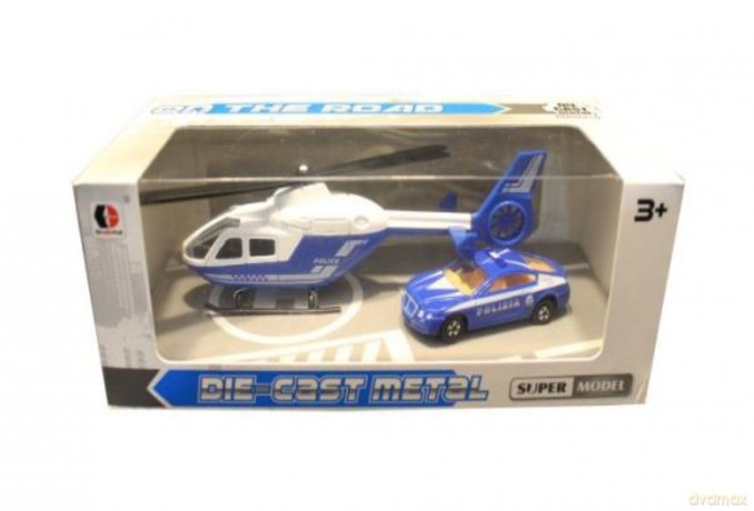 Zestaw policyjny helikopter + auto metal 1001847