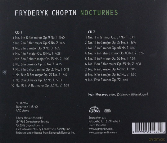Ivan Moravec: Chopin: Nocturnes [2CD]