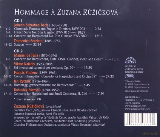 Zuzana Ruzickova: Hommage A Zuzana Ruzickova [2CD]