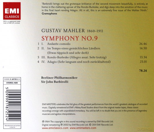 Sir John Barbirolli: Symphony No 9 [CD]