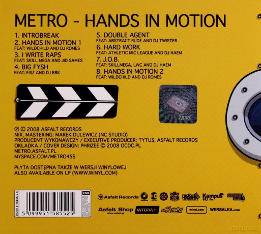 Metro: Hands In Motion (digipack) [CD]