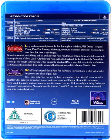 Peter Pan 1-2 (Piotruś Pan / Piotruś Pan: Wielki powrót) [2xBlu-Ray]