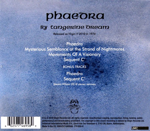 Tangerine Dream: Phaedra [CD]