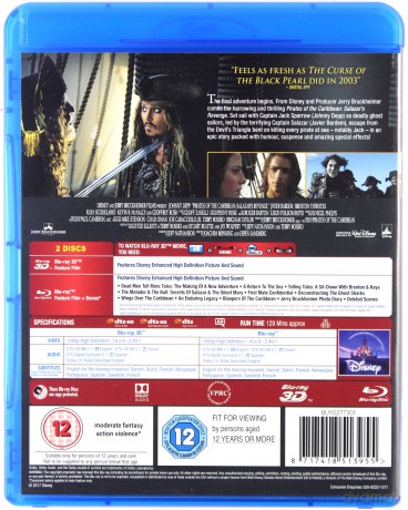 Pirates Of The Caribbean: Salazars Revenge 3D (Piraci z Karaibów. Zemsta Salazara) [Blu-Ray 3D]+[Blu-Ray]