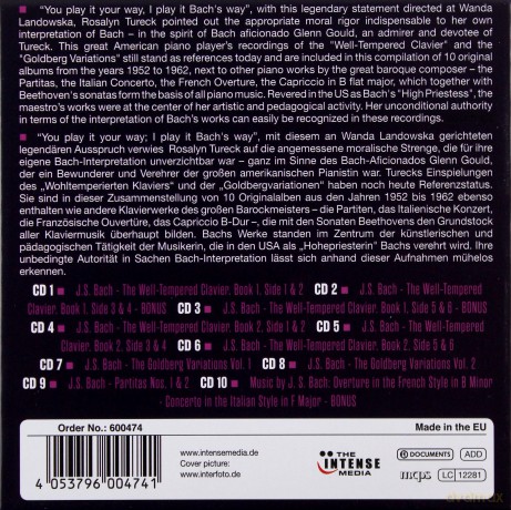 Bach: Plays Tureck Rosalyn [10CD]