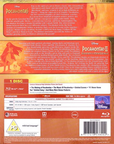 Pocahontas 1 & 2 (Pocahontas / Pocahontas II: Podróż do Nowego Świata) [Blu-Ray]
