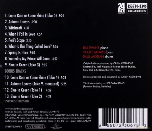 Bill Evans Trio: Portrait In Jazz [CD]