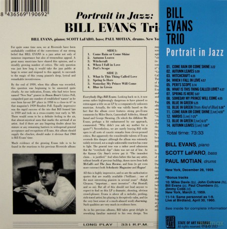 Bill Evans Trio: Portrait In Jazz [CD]